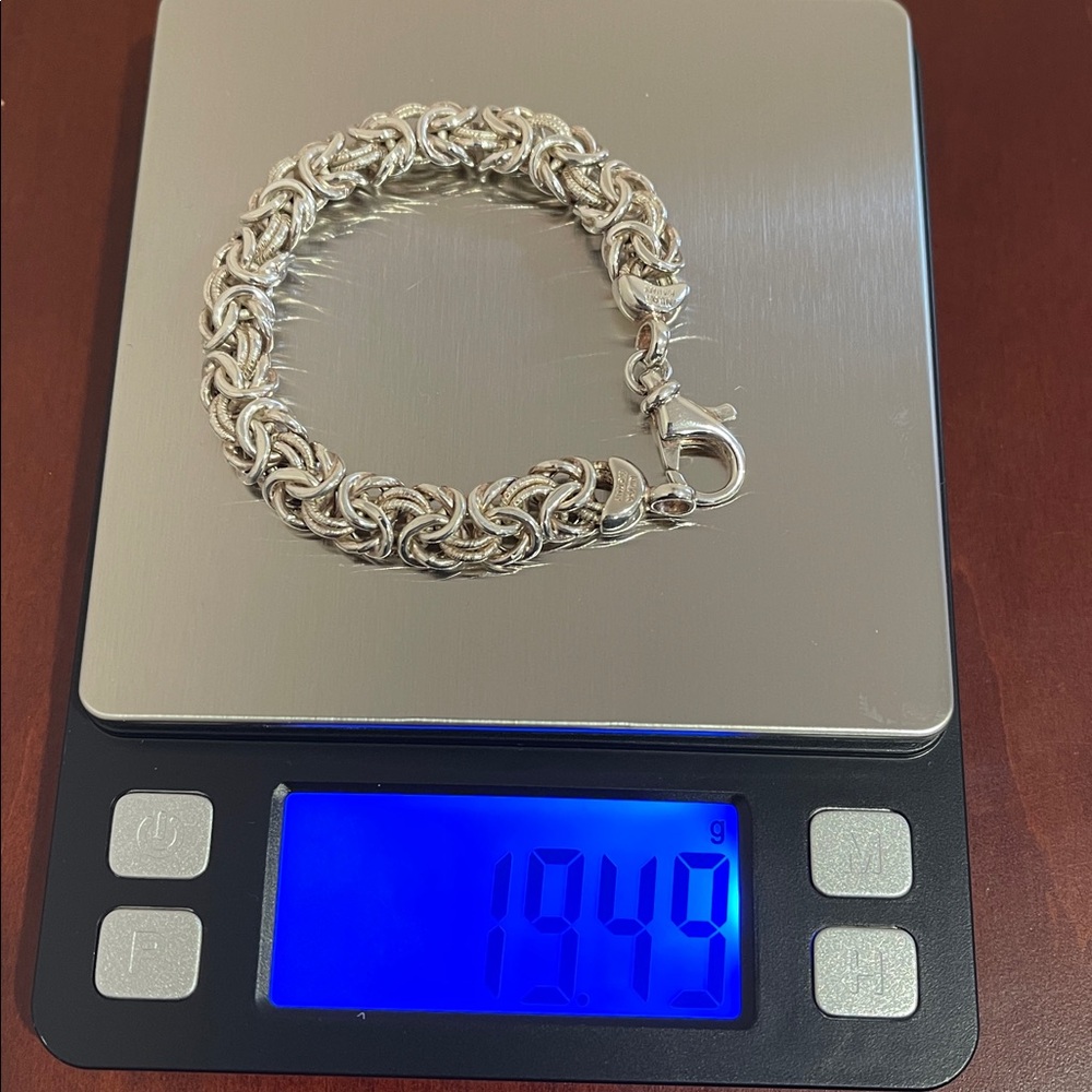 * Price Firm* Sterling Silver Byzantine Bracelet 7” - Picture 11 of 14